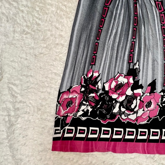 Pink and Gray Patterned Sundress by Venus, Size L - Picture 4 of 6